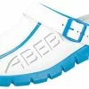 Abeba Berufsschuhe Sicherheitsschuhe ABEBA Clog Weiß/ Blau Mit Aufdruck 7312 OB