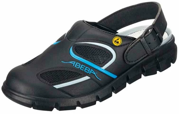 Abeba Berufsschuhe Sicherheitsschuhe ABEBA Clog Schwarz/ Blau ESD 37341 OB 1 Abeba Berufsschuhe Sicherheitsschuhe ABEBA Clog Schwarz/ Blau ESD 37341 OB