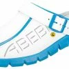 Abeba Berufsschuhe Sicherheitsschuhe ABEBA Clog Weiß/ Blau Mit Aufdruck ESD 37312 OB
