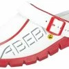 Abeba Berufsschuhe Sicherheitsschuhe ABEBA Clog Weiß/ Rot Mit Aufdruck ESD 37313 OB