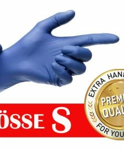 Box Mit 100 Stück UNIGLOVES® NITRIL Einweghandschuhe Größe S