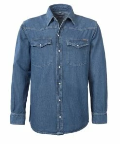 COOL AGENCY S.R.O Brams Jeans-Hemd Blau 2.353 A54 Berufshemd Brad Denim Mit Knöpfen, Langarm