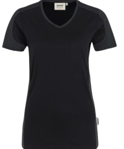 Hakro Damen V-Shirt Contrast 190 Mikralinar