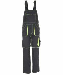 PKA Berufsbekleidung Planam Latzhose Basalt Neon